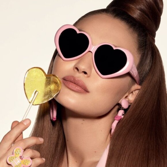 Moschino MOS128/S 0MU1 IR Geometric Sunglasses - Fuchsia\Grey - Picture 2 of 12